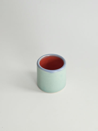 Handmade Ceramic Color Block Espresso Cup: Wheel Thrown Shot Glass