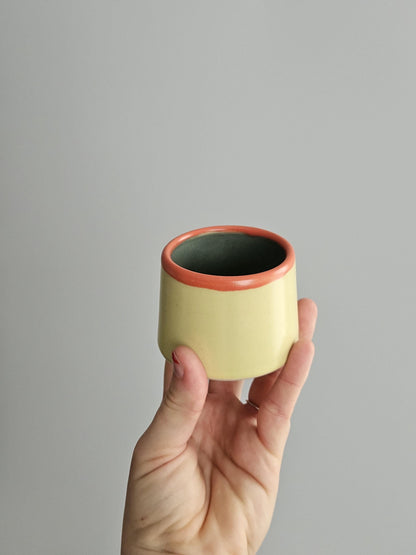 Handmade Ceramic Color Block Espresso Cup: Wheel Thrown Shot Glass