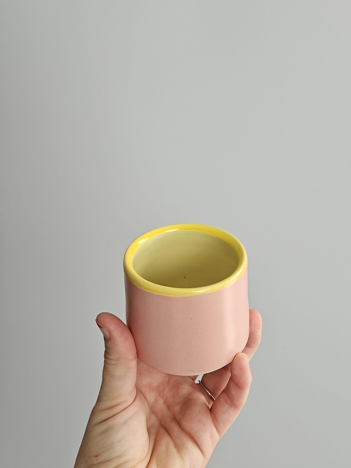 Handmade Ceramic Color Block Espresso Cup: Wheel Thrown Shot Glass
