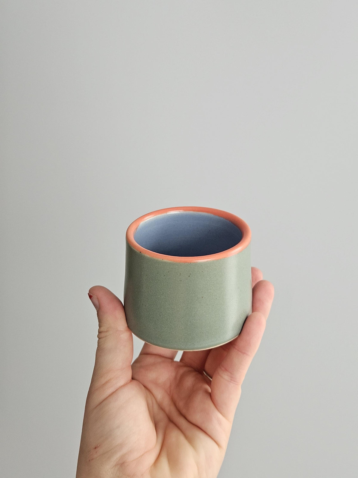 Handmade Ceramic Color Block Espresso Cup: Wheel Thrown Shot Glass