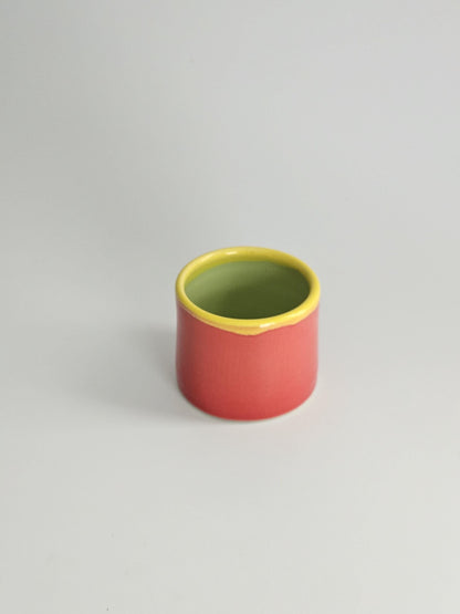 Handmade Ceramic Color Block Espresso Cup: Wheel Thrown Shot Glass