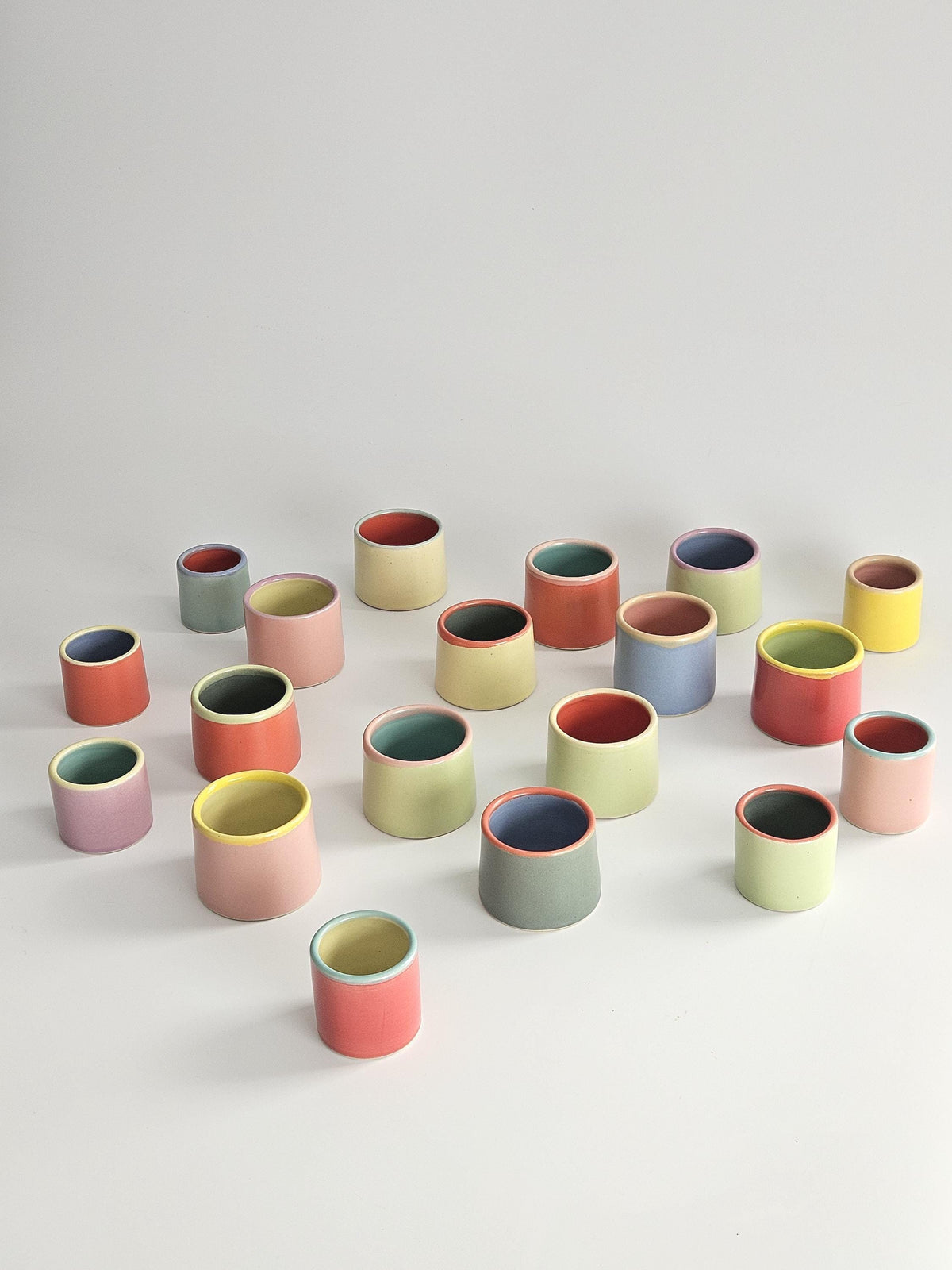 Handmade Ceramic Color Block Espresso Cup: Wheel Thrown Shot Glass