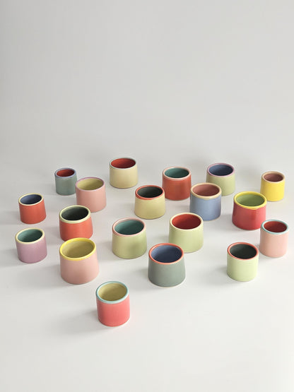 Handmade Ceramic Color Block Espresso Cup: Wheel Thrown Shot Glass