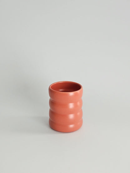 Tall Wiggly Tumbler in Espresso (Ready to Ship) • Chocolate Brown Handmade Colorful Ceramic • 20 Ounce Wobble Cup • Bubble Cup