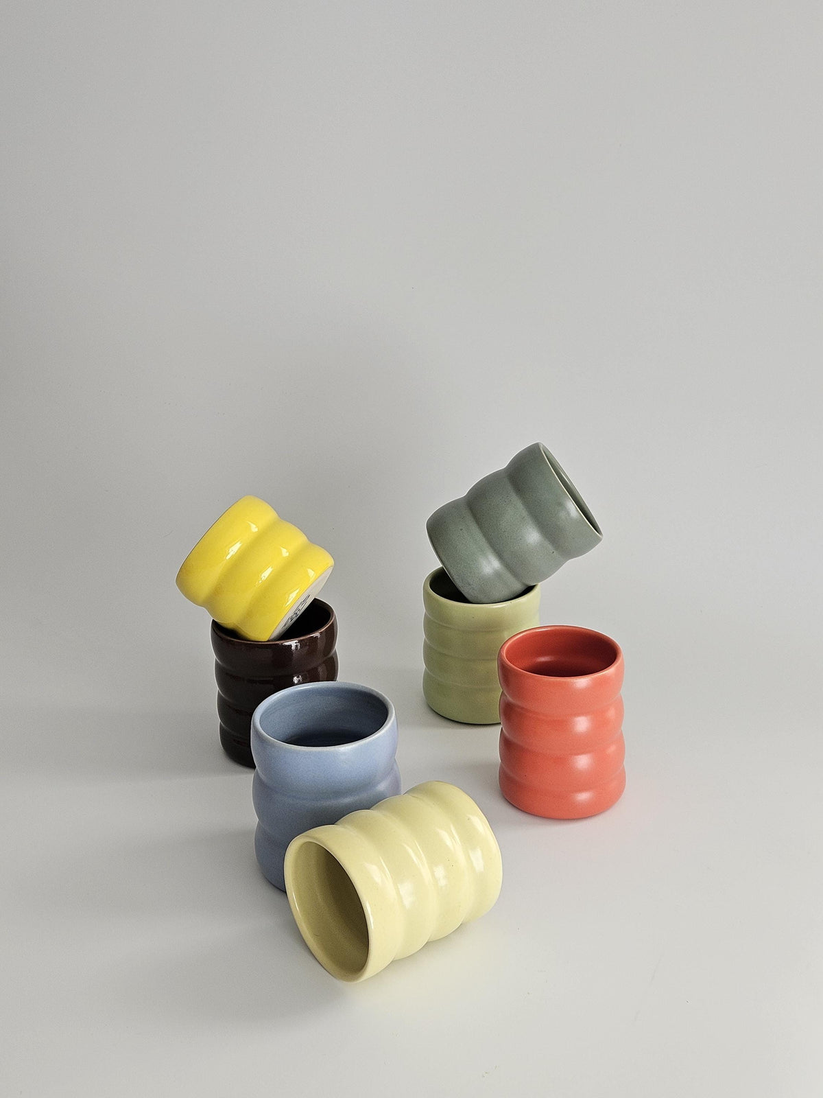 Tall Wiggly Tumbler in Espresso (Ready to Ship) • Chocolate Brown Handmade Colorful Ceramic • 20 Ounce Wobble Cup • Bubble Cup