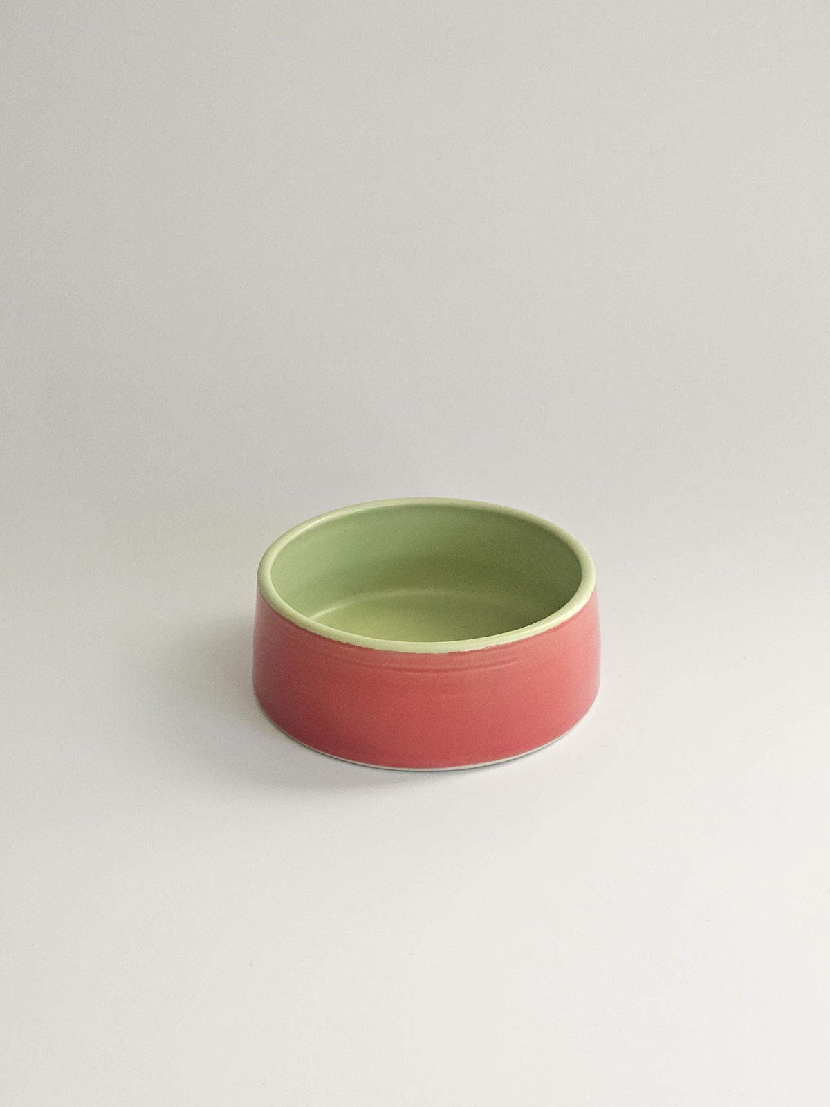 Handmade Inside Out Color Block Pet Dish: Cat Dog Dish Two-Toned Ceramic