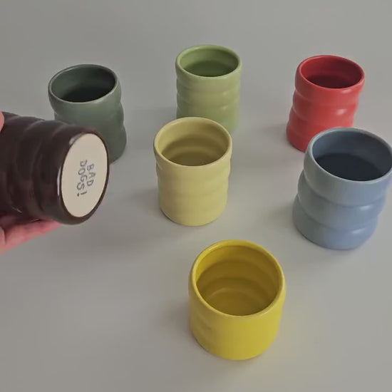 Handmade Ceramic Wiggly Tumbler • Colorful Wobble Cup (8-12 Ounce)