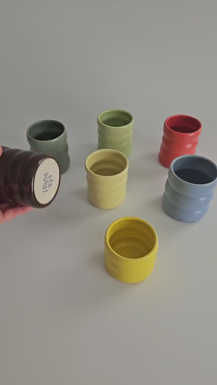 Handmade Ceramic Wiggly Tumbler • Colorful Wobble Cup (8-12 Ounce)