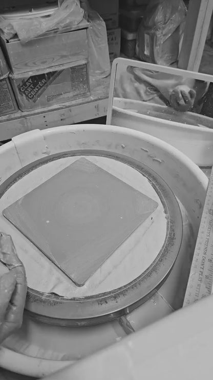 Handmade Color Block Ceramic Donut Dish: Half & Half Chunky Bubble Plate, Ring and Jewelry Holder